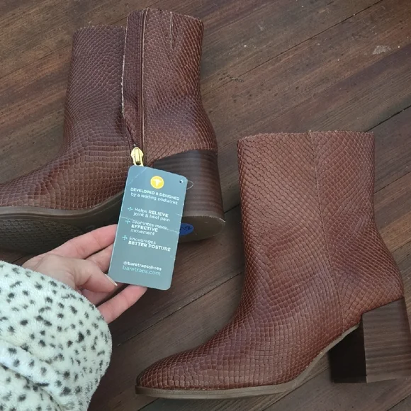 BareTraps Brown Snakeskin Ankle Booties - Picture 4 of 6